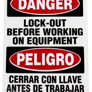 Danger Lock Out Safety Sign English/Spanish