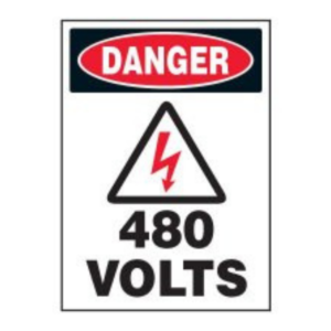 DANGER 480 VOLT SFTY SIGN E/F
