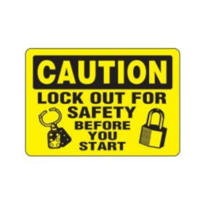 LOCK OUT SAFETY SIGN E/F