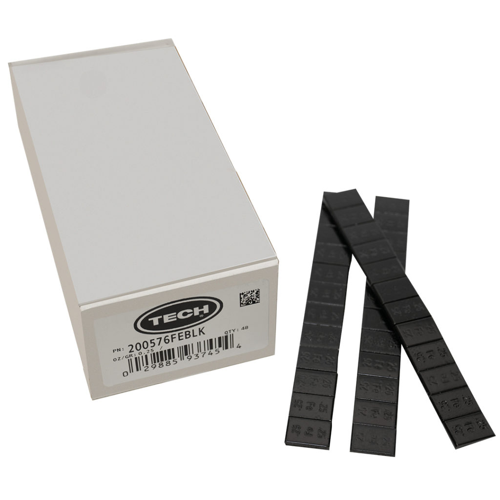 P200576FEBLK 1/4 oz, .25 oz, Black StickOn Wheel Weights Box of 48